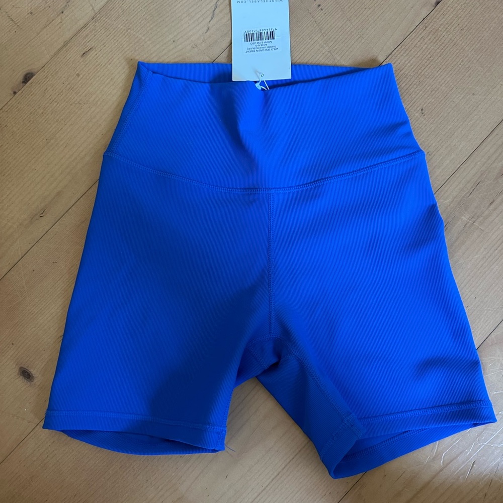 🟠 Vibrant Blue Women's High-Rise Bike Shorts by WILO the label.